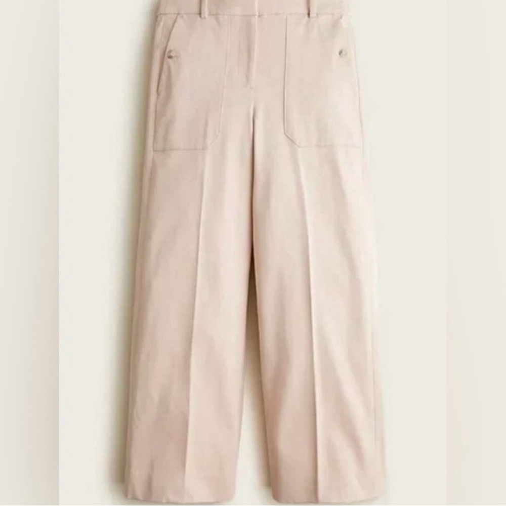 J. Crew Sydney Wide Leg Pants Size 10 Bi-stretch Cotton Light Pink
